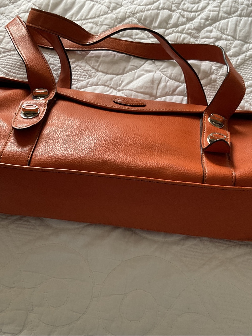 Tod's Orange Pebbled Leather Shoulder Bag